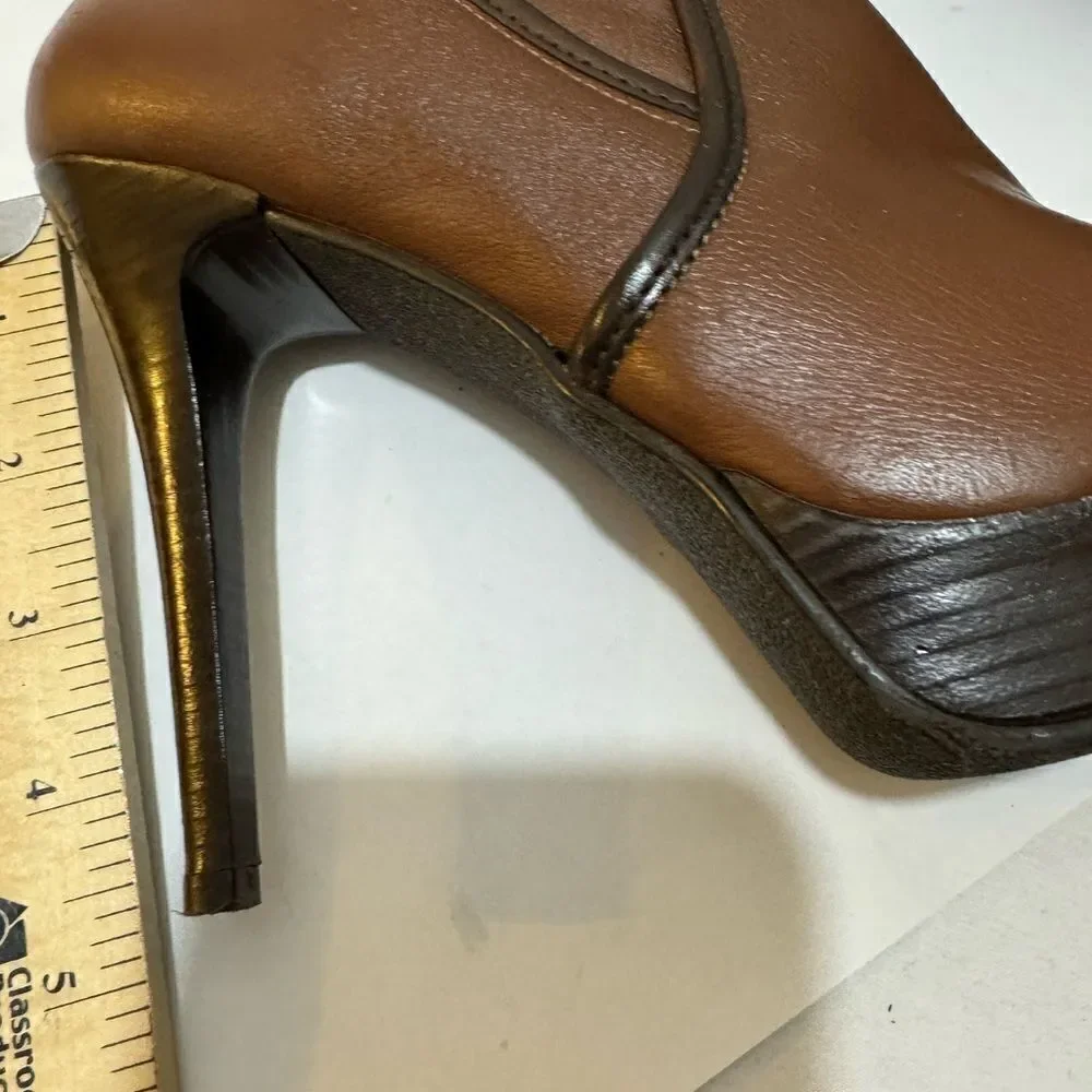 Seducta platform leather heeled  boots size 24 ,5/ 8,5 US